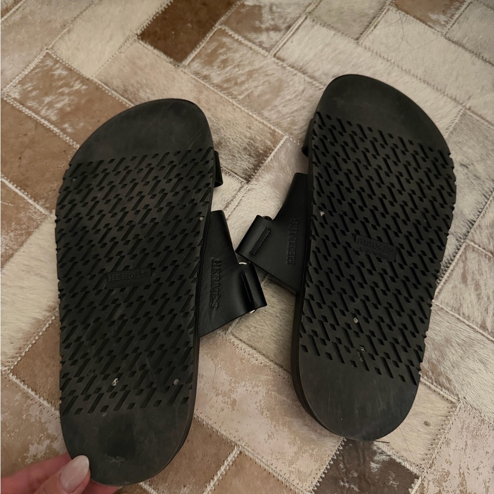 Hermes Black Sandals